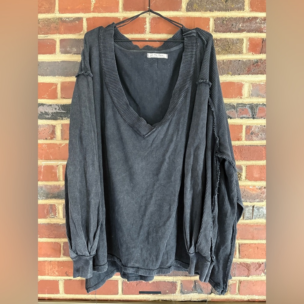 We The Free Navy V-Neck Sweater
